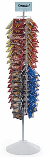 Floorstanding Strip Displays W/ Header, Rotating, 72 Clips - White
