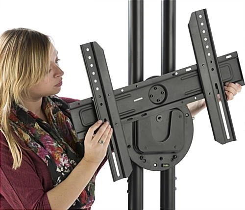 Portable TV Stand W/ Rotating Bracket Fits Monitors 32”-70”, Travel Case - Black - Image 7