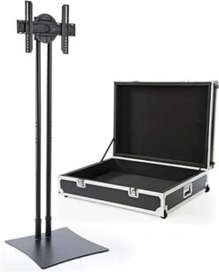 Portable TV Stand W/ Rotating Bracket Fits Monitors 32”-70”, Travel Case - Black
