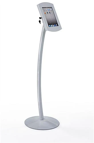 Tablet Stand With Rotating Bracket, 75x75 & 100x100 VESA Compatible, Curved - Silver - Image 3