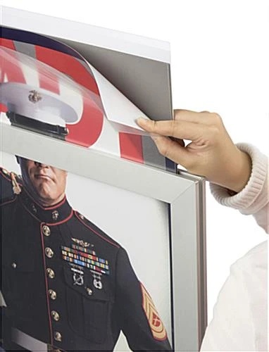 24 X 36 Poster Stand For Floor, Top Insert, Double Sided - Silver - Image 2