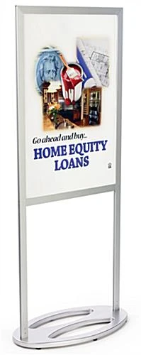 24 X 36 Poster Stand For Floor, Top Insert, Double Sided - Silver