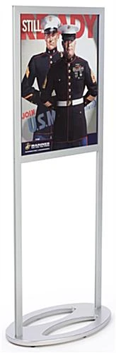 22 X 28 Poster Stand For Floor, Top Insert, Double Sided - Silver
