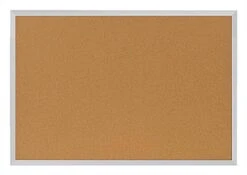 46.5 X 36 Cork Bulletin Board For Wall Mount Use - Silver