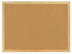 24 X 18-Inch Cork Bulletin Board With Wooden Frame - Oak