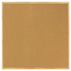 48 X 48-Inch Cork Bulletin Board With Wooden Frame - Oak