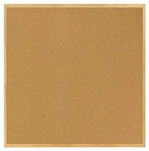 48 X 48-Inch Cork Bulletin Board With Wooden Frame - Oak