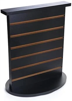Slatwall Displayer For Countertop, Double Sided, Spinning Base - Black