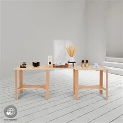 28" Tall Wooden Display Tables, Modular Design, Eco-Friendly Poplar Wood - Natural