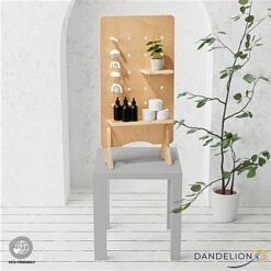 18 X 35 Pegboard Shelving Display, Countertop, Collapsible Design - Natural