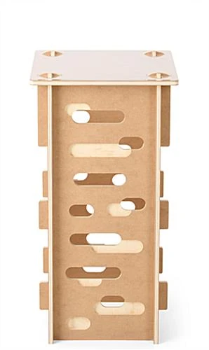 30" Tall Wooden Display Pedestal With 15.5" Tabletop, Collapsible - Natural - Image 2