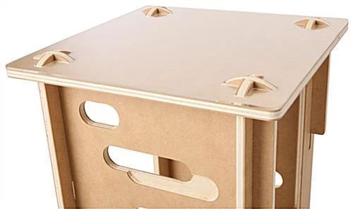 30" Tall Wooden Display Pedestal With 15.5" Tabletop, Collapsible - Natural - Image 6