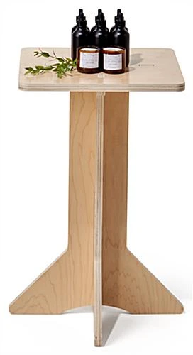 26" Tall Wooden Display Pedestal With 16-inch Square Tabletop, Collapsible - Natural - Image 5