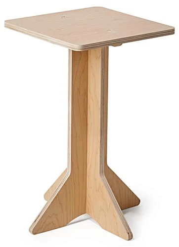 26" Tall Wooden Display Pedestal With 16-inch Square Tabletop, Collapsible - Natural - Image 2