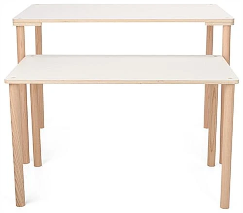 Nesting Display Tables, Knockdown Design, Rectangular, Set Of 2 - Natural - Image 3