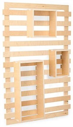 30 X 47.5 Slatwall Panel For Wall, 4-Piece Starter Kit, Adjustable Shelves - Natural