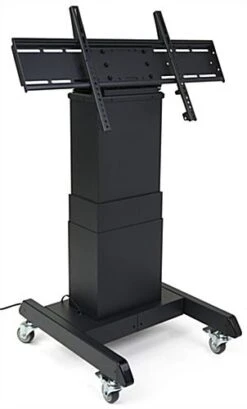 Motorized TV Stand W/ Wheels, 43-100" Screens, Height Adjustable, Tilting - Black