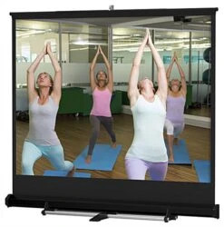 96 X 96 Projector Screen With Retractable Design - Black
