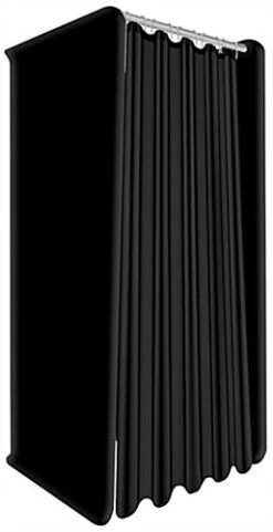 4W X 7.5H Portable Dressing Room Frame W/ Fade-Resistant Stretch Poly Fabric - Black