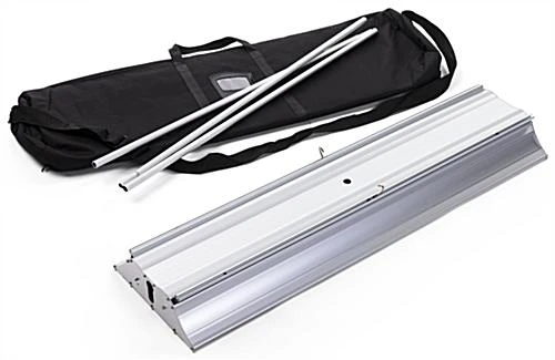 Retractable 3D Effect Banner Stand, Custom Graphics, Pyramid Front Panel - Silver - Image 6