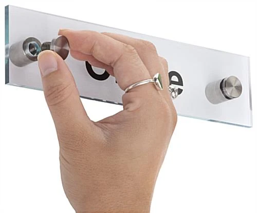 Workshop Series 8 X 2 Door Sign W/ “Office” Pre-Printed, Acrylic W/ Standoffs - Clear - Image 4