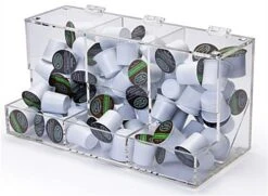 Acrylic Display Bin, Countertop, 3 Compartments - Clear