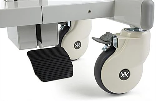 Computer Cart For (1) 15”-27” Screen, Height Adjustable, Locking Drawer – Gray - Image 5