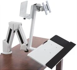 Monitor Arm With Keyboard Tray For Sitting Or Standing