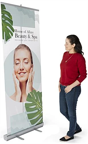 Retractable Sneeze Shield, Floor Standing, Custom Graphics - Clear - Image 6