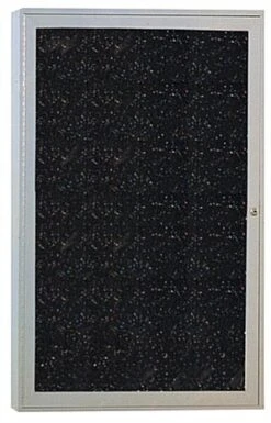 18 X 24 Enclosed Bulletin Board With Locking Door - Silver