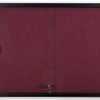 48 X 36 Enclosed Bulletin Board W/ Sliding Doors, Locking - Black W/ Maroon Fabric