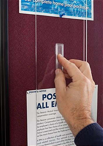 60” X 36” Enclosed Bulletin Board W/ Sliding Doors, Locking – Black W/ Maroon Fabric - Image 6