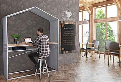 67"w X 40"h Bar Table W/ Mesh Canopy, Storage Shelf, Wood Countertop - White - Image 8