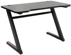 47.25"w Gaming Computer Desk With Z-Shaped Design, Floor Levelers - Black