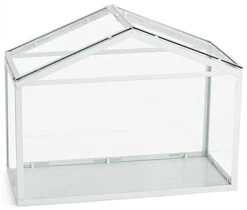 17.75 X 14 Glass Card Box W/ Hinged Top Loading Doors, Countertop - White