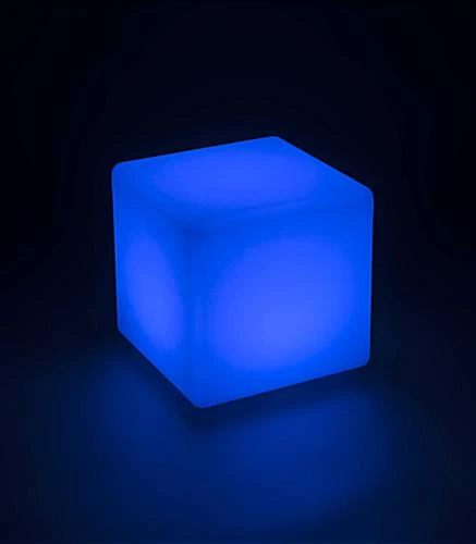 15.75” Stool W/ LED Lighting, 16 Color Options, Rechargeable Battery - White - Image 2