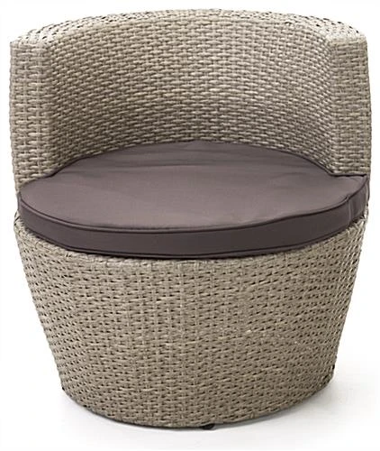 3 Piece Wicker Patio Set With Weather-Resistant Build And Stackable Design - Taupe - Image 5