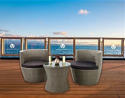 3 Piece Wicker Patio Set With Weather-Resistant Build And Stackable Design - Taupe - Image 8