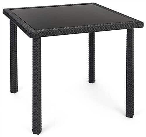 Dining Set W/ 29"h Table, Outdoor, 4 Cushioned Chairs, Synthetic Rattan - Dark Brown - Image 5