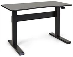 51" Adjustable Standing Desk, Pneumatic Height Setting, Curved Edge Siding - Black