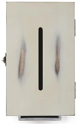 Wooden Card Box W/ Side Pocket, 4 X 2 Signage Frame, Top Insert, Countertop - Ivory - Image 5