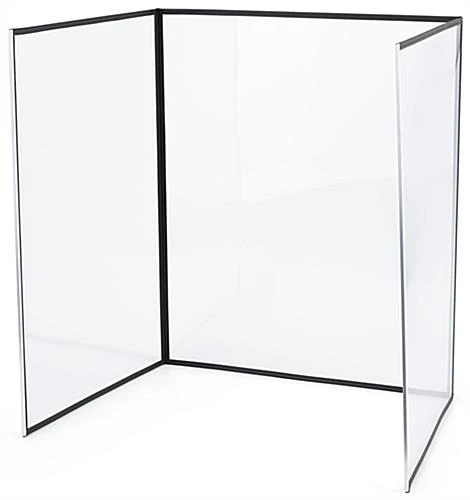 20 X 24 Desktop Sneeze Shield, PVC, Three Panels, Folding, Set Of 10 - Clear - Image 3