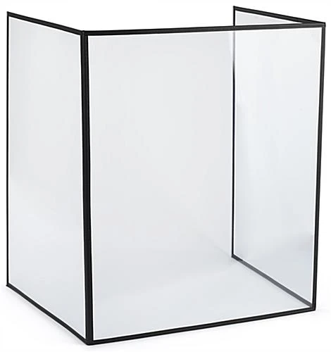 20 X 24 Desktop Sneeze Shield, PVC, Three Panels, Folding, Set Of 10 - Clear