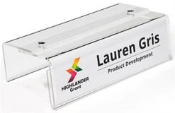 Workshop Series 8.5w X 2.5h Cubicle Name Tag Holder, For 2- 3.5-Inch Walls - Clear