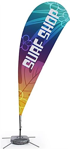 11' Custom Teardrop Flag & Cross Base With Water Bag - 1 Color Printing