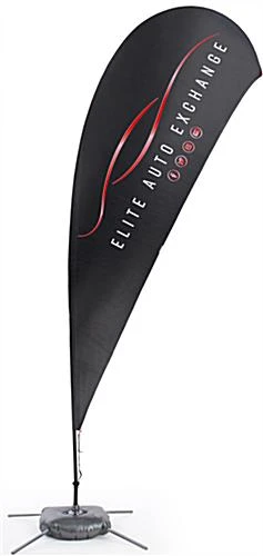 11' Custom Teardrop Flag & Cross Base With Water Bag - 2 Color Printing