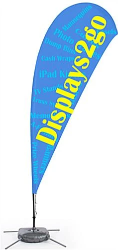 11' Custom Teardrop Flag & Cross Base With Water Bag - 3 Color Printing