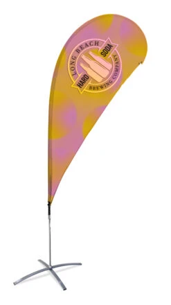 11' Custom Teardrop Flag & Cross Base With Water Bag - Full Color Digital Printing