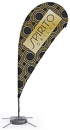 11' Custom Teardrop Flag & Cross Base With Water Bag - Full Color Printing
