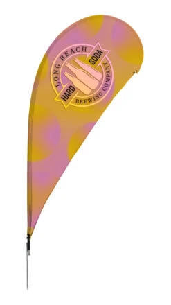 11' Custom Teardrop Flag With Ground Spike - Full Color Digital Printing